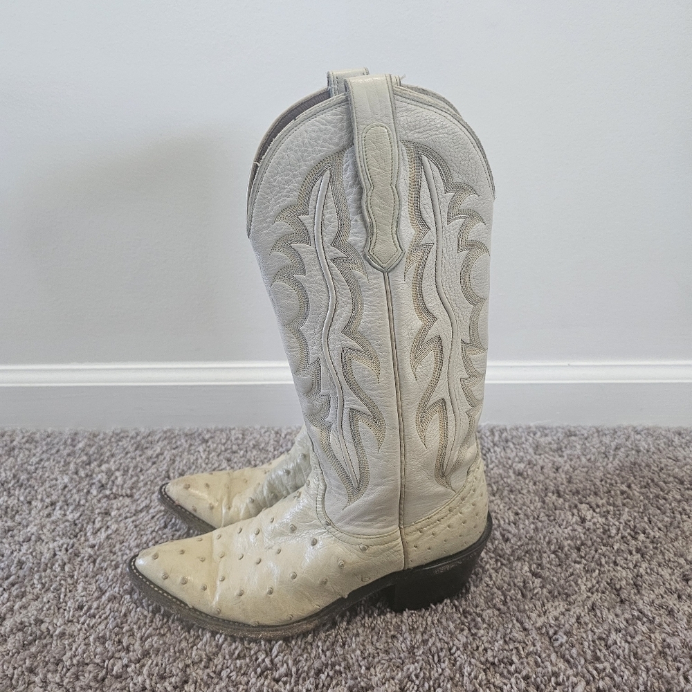 Nocona Ostrich Vintage 1970s Boots Size 6.5 Women